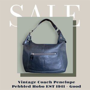 Coach Penelope Hobo Bag Black Pebbled Leather Y2K Shoulder 1941 – Free Shipping